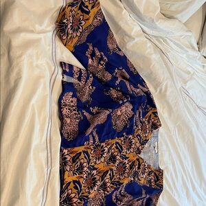 Blue and Orange Animal Print Blouse